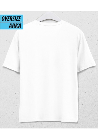 Cyberqueen Kodlanmış Güzellik Oversize T-shirt Beyaz