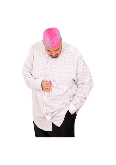Mode Xl Büyük Beden Ekstra Uzun Boy Keten Likralı Gömlek 20384 Bej Bej