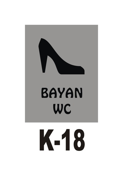 Iş Güvenliği Pvc Dekota Uyarı - Ikaz Levhası Bayan Wc Yazılı (258807110)