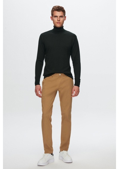 D's Damat Ds Damat Regular Fit Haki Pamuk Karışımlı Balıkçı Yaka Triko Kazak 5HF06ORT12007 Haki