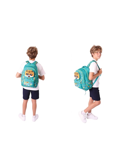 Kaukko Kids Toys Erkek Çocuk Yeşil 3d Aslan Şekilli İlkokul Çantası Ve Kalemlik Seti L5254+l8254 Yeşil