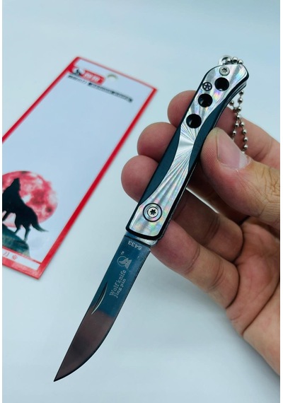 Wolfknife Fullmetal Miniceplik Kamp Bıçak Kurt Kamp Çakı //14cm--5433 Gri