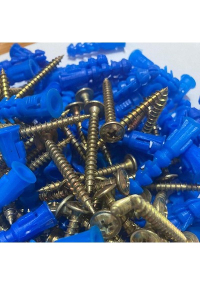 Kalibreli Dübel Ve Vida Seti 100 Adet Pul Başlı, 8mm Dübel 8 MM