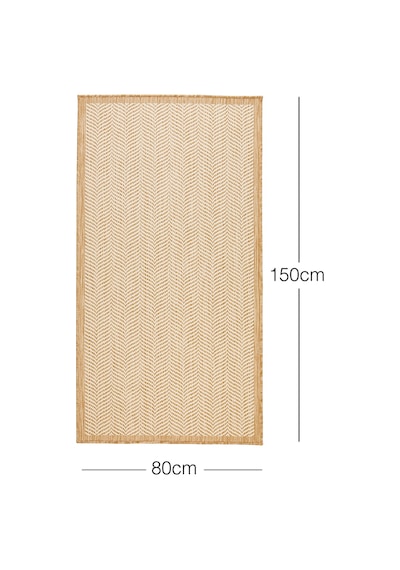 Ocean Home Textile Leke Tutmaz İç Dış Mekan Bej Renk Balıksırtı Halı Kilim 80 X 150 Cm