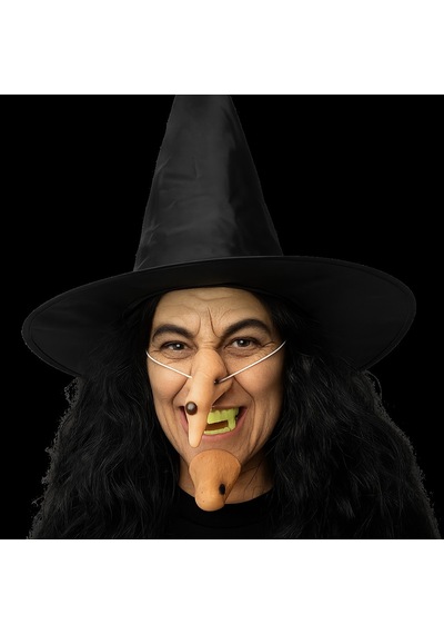 Cadılar Bayramı Halloween Cadı Kostüm Seti Şapka Burun Çene Tırnaklar Ve Diş 14 Parça