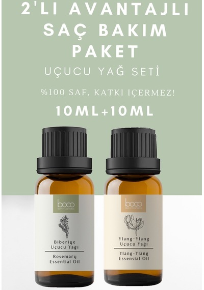Boco Born In Cosmetics Biberiye + Ylang Ylang %100 Saf Uçucu Yağı 2 x 10 ML
