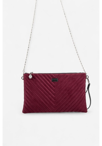 Silver Polo Sp1034 Kadın Portföy & Clutch Kapitone V Süet Bordo-süet Bordo