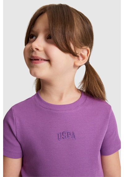U.S. Polo Assn. Kız Çocuk Menekşe Tişört Basic 50325626-vr037 Menekse