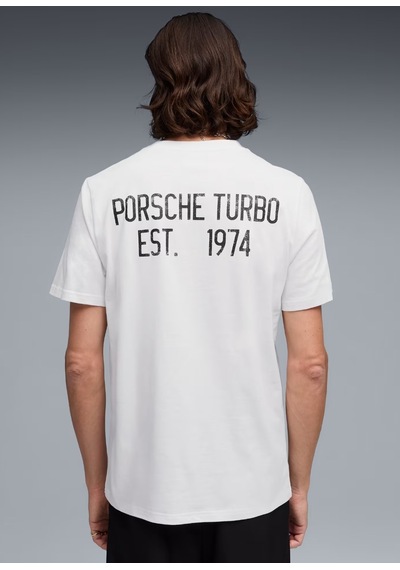 Puma 634489-05 Porsche Graphic Tee 1 Tişört Erkek T-shirt Beyaz