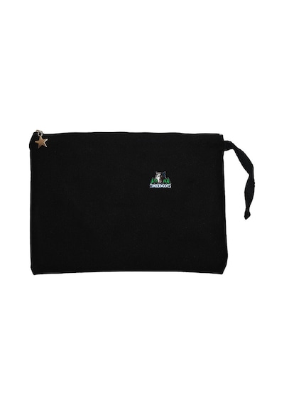 Timberwolves Logo Siyah Clutch Astarlı Cüzdan / El Çantası Siyah