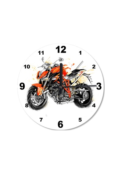 Kavuniçi Motosiklet Desenli Duvar Saati (407684964) Çok Renkli