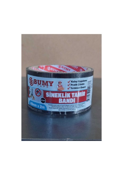 2 Adet 48mm X 2 Metre Fiber Tül Yaması Yapışkanlı Sineklik Tamir Bandı Delik Kapatıcı Sinek Kovucu