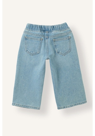 Defacto Wide Leg Beli Lastikli Bağcıklı Jean Pantolon Kız Bebek H7103a526aunm39 Mavi-nm39