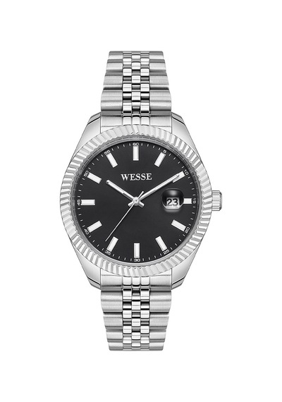 Wesse Wwg208201 Quartz Çelik Gri Siyah Kadran 43 Mm Erkek Kol Saati Gri