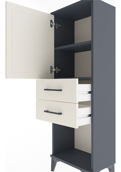 Arges Dolap 2 Raflı 2 Çekmeceli Tek Kapaklı 44x30x134 Antrasit-aytaşı Antrasit Arges Dolap 2 Raflı 2 Çekmeceli Tek Kapaklı 44x30x134 Antrasit-aytaşı Antrasit