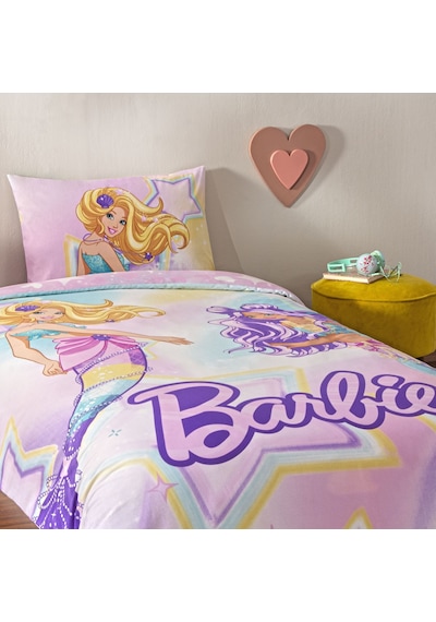 Taç Lisanslı Barbie Mermaid Tek Kişilik Pamuk Nevresim Takımı 000000001000050294 Çok Renkli