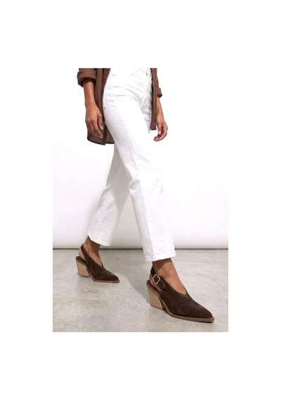 Fox Shoes U654304202 Kahverengi Hakiki Deri Süet Western Topuklu Ayakkabı