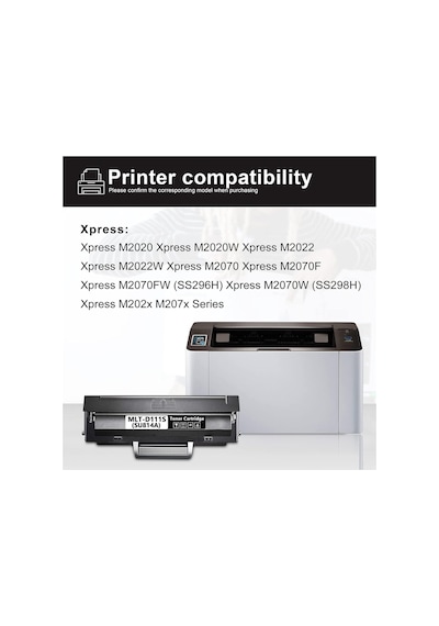 Mlt111s D111s Samsung Xpress M2020 M2020w M2070w M202x M207x Series Printer Siyah, 1-adet