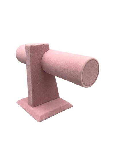 Yerli Üretim Süet Kumaş Pembe Renk Saat - Bileklik Sergileme Standı Çok Renkli