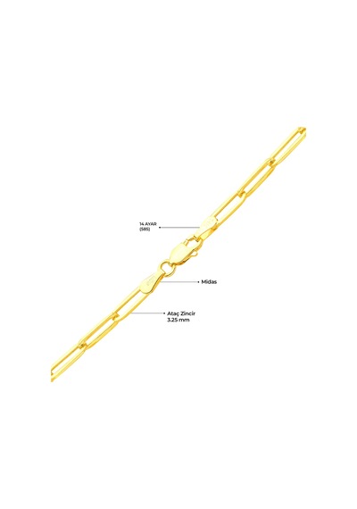Goldkupe 14 Ayar Paper Clip Altın Kolye-6627 Altın