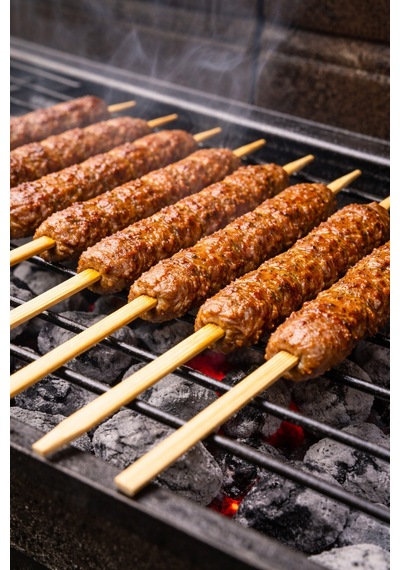 Ahşap Adana Çöp Şiş Çubuğu 25 Cm 20 Adet - Yassı Adana Kebap Şişi Ahşap Çöp Şiş