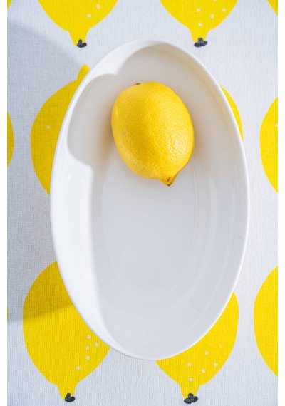 Acar Aria Oval Porselen Tabak - 20 Cm Beyaz