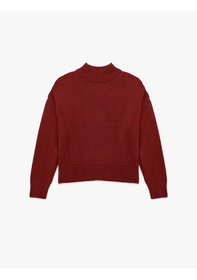 Koton Dik Yaka Uzun Kollu Basic Triko Kazak Bordo 6wal90112ht Bordo