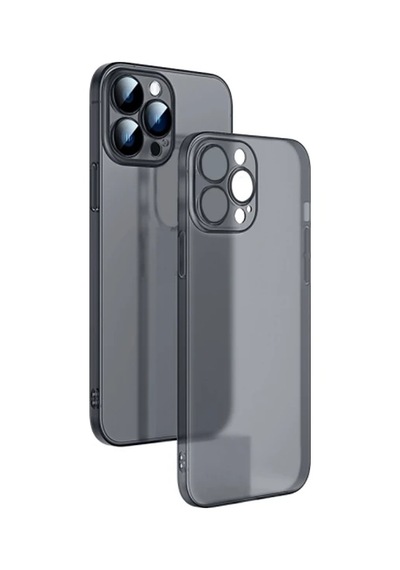 Ally Apple iPhone Uyumlu 13 Pro Max 6.7inch Frosted Glass Şeffaf Kamera Korumalı Kılıf- 5775 Siyah