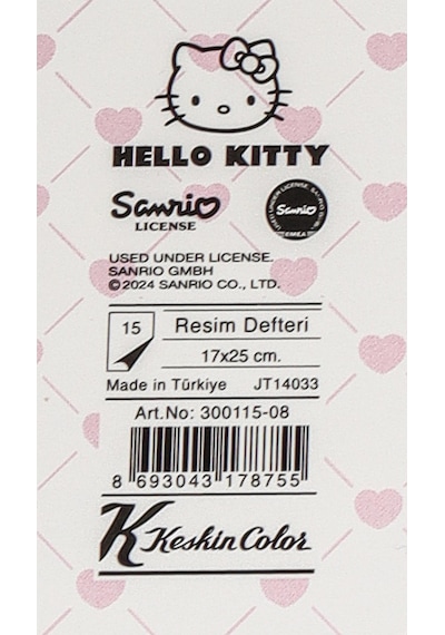 Dekomus İle Lisanslı Hello Kıtty "tekli" Resim Defteri 17 24 Cm 15 Yaprak