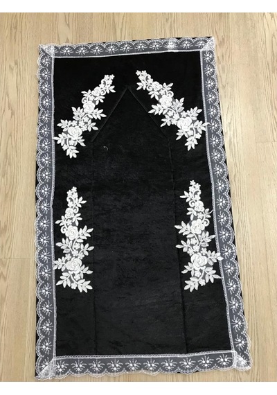 Kadife Seccade Çeyizlik Güpürlü Aplikli