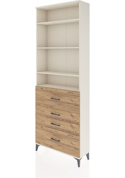 Arges Dolap 4 Raflı 4 Çekmeceli 88x30x243 Aytaşı-çam Aytaşı