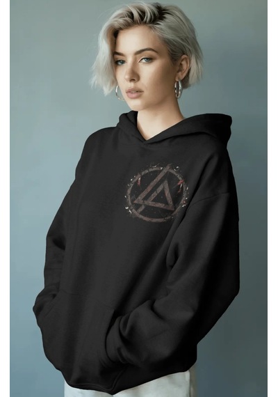 Sevbano Linkin Park Rock Metal Müzik Grubu Sırt Baskılı Unisex Oversize P Siyah
