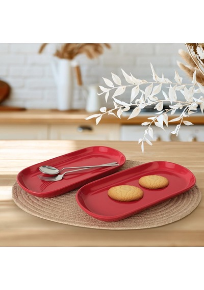 Keramika Kırmızı Noyan Kayık Tabak 2 Adet 28 Cm 506 Sku: Smg8690010571816 Açık Gri