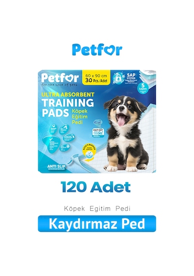 Köpek Eğitim Pedi 60x90 Kaydırmaz Bantlı 120 Adet
