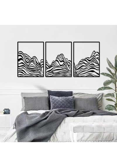 Modern Minimalist Çizgi Metal Dağ Duvar Sanatı Dekoru, Soyut Dağ Silsilesi Ev Dekoru, Dağ Rustik Metal Asma Tabela Diğer
