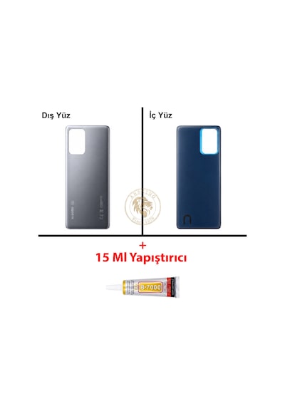 Xiaomi Mi 11-t Meteor Grisi Arka Pil Kapağı Batarya Kapağı Lazer Kesim + B-7000 Yapıştırıcı Çok Renkli