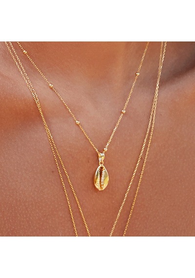 Kuyumcudukkani "istiridye"küpe Ve Kolye Seti- 24125-g Gold