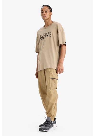 DeFactoFit Oversize Geniş Kalıp Kargo Cepli Sporcu Dokuma Pantolon C1528AX24SMBG315