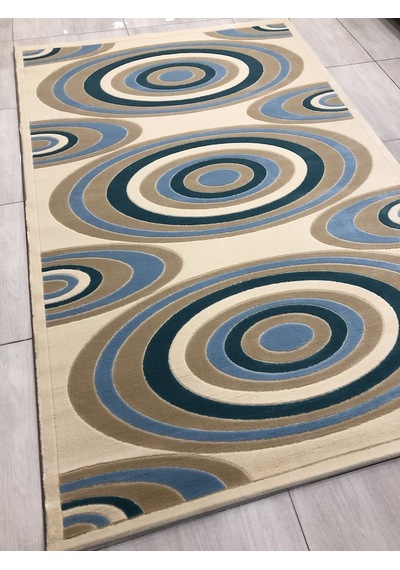 Saray Halı Vizyon 11169 Rm 150X230 Krem Mavi 4 M2 Halı !