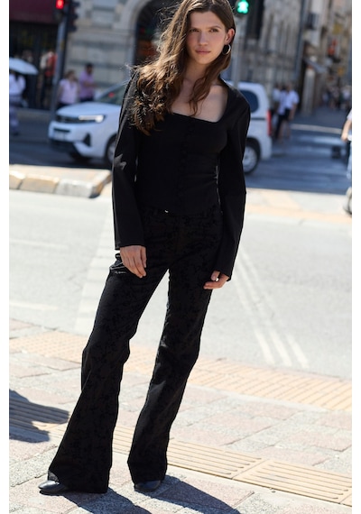 Defacto Jakarlı Flare Fit Cepli Normal Bel Standart Boy Pantolon I8850ax26aubk27 Siyah-bk27 Defacto Jakarlı Flare Fit Cepli Normal Bel Standart Boy Pantolon I8850ax26aubk27 Siyah-bk27