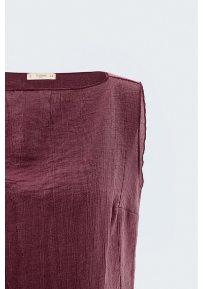 Sateen Glow Bluz - Bordo-137812