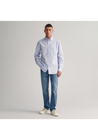 Gant Erkek Mavi Regular Fit Logolu Gömlek-14903 455-mavi