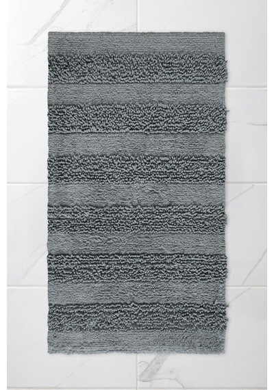Macaroni 2'li Pamuk Banyo Paspas Seti Yumuşak Dokulu Gri Yıkanabilir 60x100 + 60x50cm, Mx001g