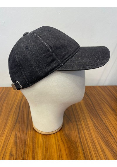 Jean Denim Kot Kumaş Vintage Unisex Cap Şapka Siyah