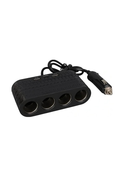 4 Çakmak Girişli Araç Çoklayıcı Type C Ve Usb Destekli Güvenli Güç Dağıtıcı Renkli