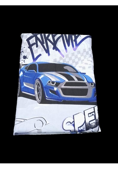 Ceylin Eko Tek Kişilik Nevresim Takımı Speed Araba Mavi