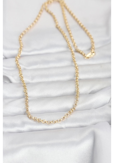 Cm 14k Gold Renk Halka Zincir Model 60 Cm Kadın Kolye