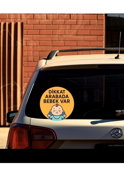 Dikkat Arabada Bebek Var Araba Etiketi & Sticker