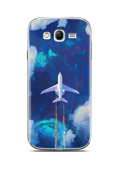 Samsung Uyumlu Grand Neo Gökyüzü Ve Uçak Tasarımlı Süper Şeffaf Telefon Kılıfı Çok Renkli