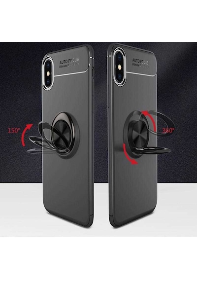 Apple Uyumlu iPhone XR 6.1 Kilif Yüzüklü Tam Korumali Silikon Kapak 417323910